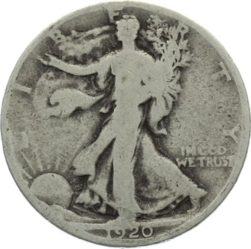 USA 1/2 Dollar 1920 o. Mzz. - Walking Liberty